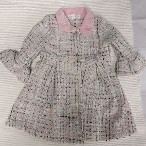 Nannette Baby girl Coat 6-9 months EUC Pink White Silver
